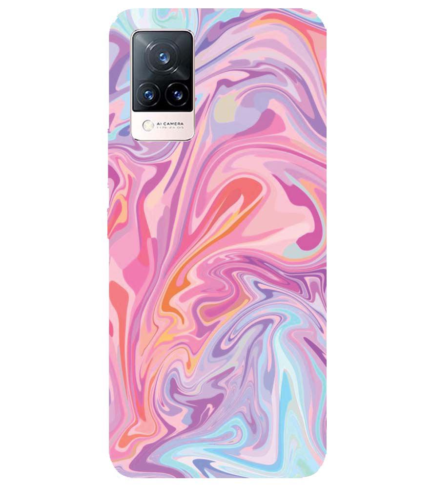 PS1319-Pink Premium Marble Back Cover for Vivo V21 5G