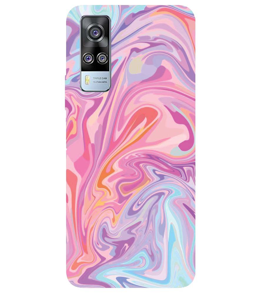 PS1319-Pink Premium Marble Back Cover for vivo Y51a