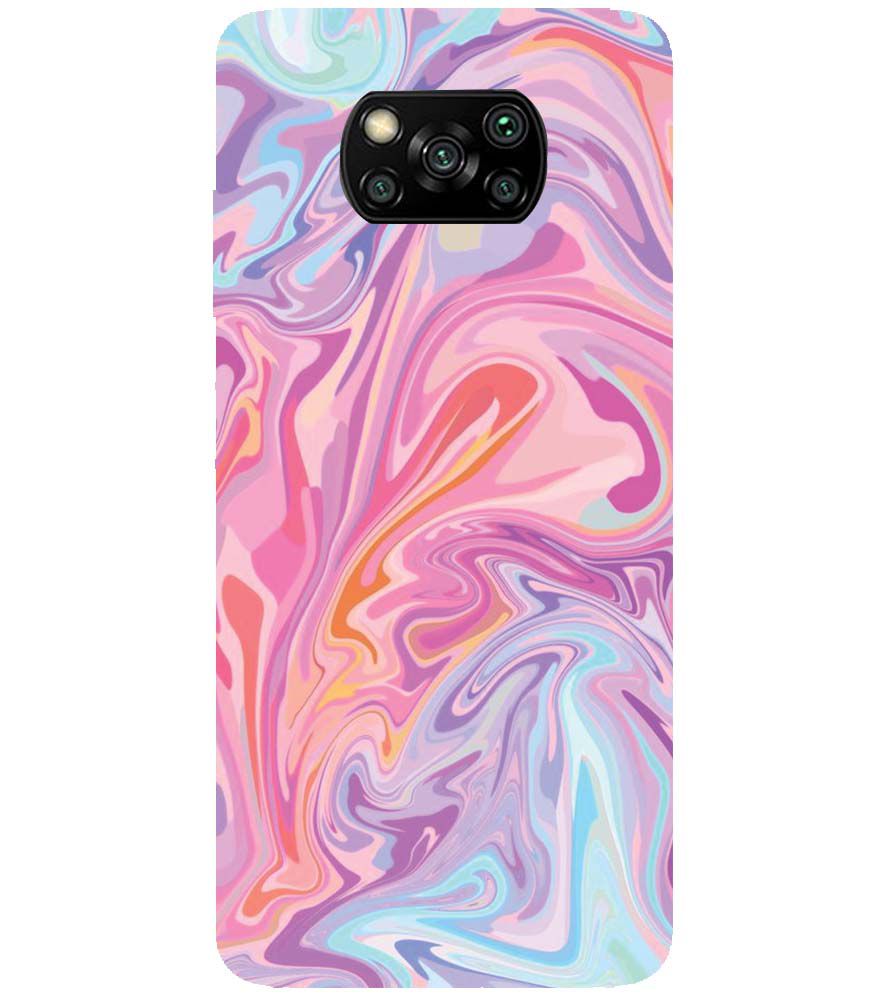 PS1319-Pink Premium Marble Back Cover for Xiaomi Poco X3 Pro