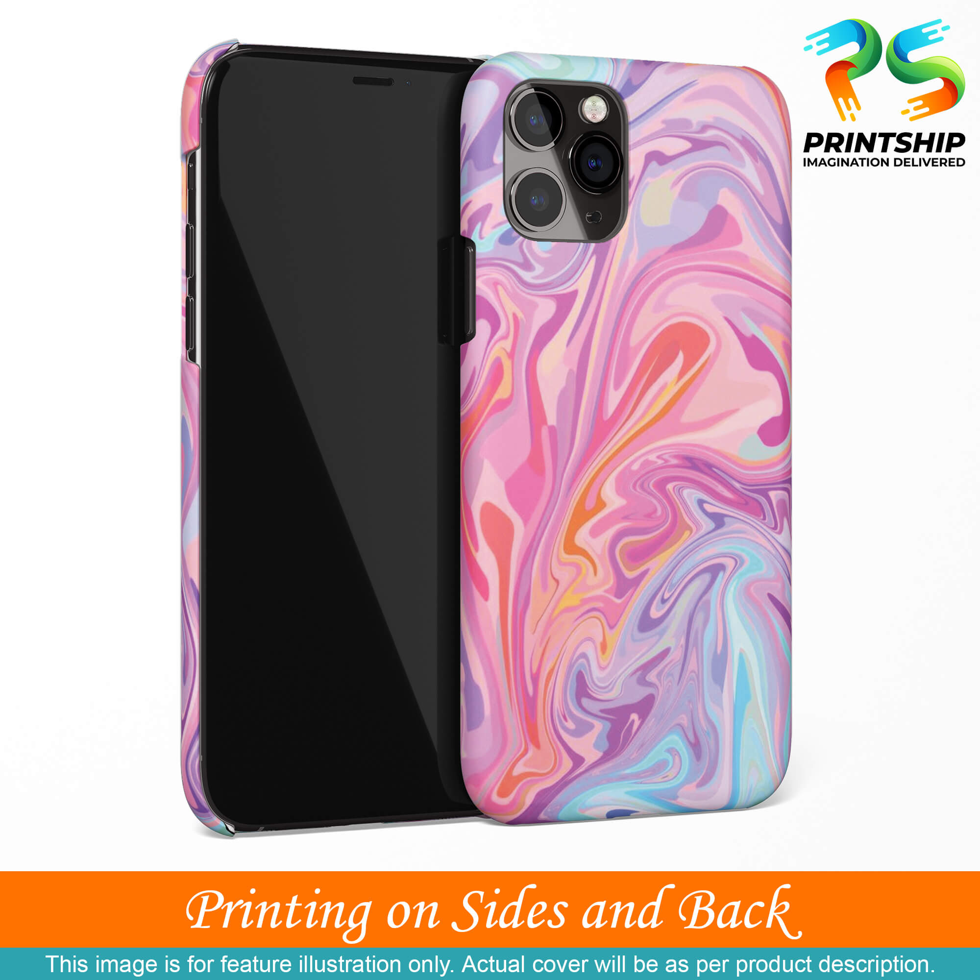 PS1319-Pink Premium Marble Back Cover for Realme GT Master-Image3