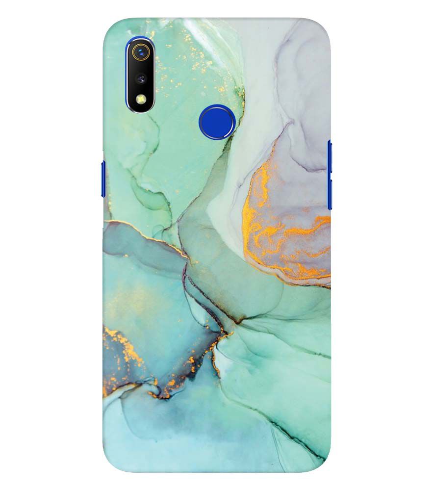 PS1320-Green Marble Premium Back Cover for Oppo Realme 3