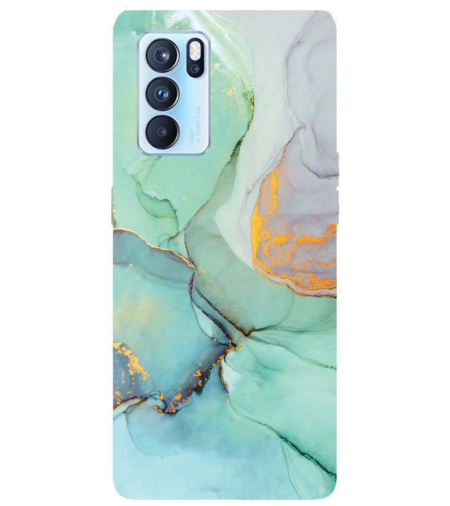 PS1320-Green Marble Premium Back Cover for Oppo Reno6 5G