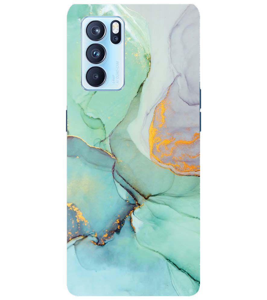 PS1320-Green Marble Premium Back Cover for Oppo Reno6 Pro 5G