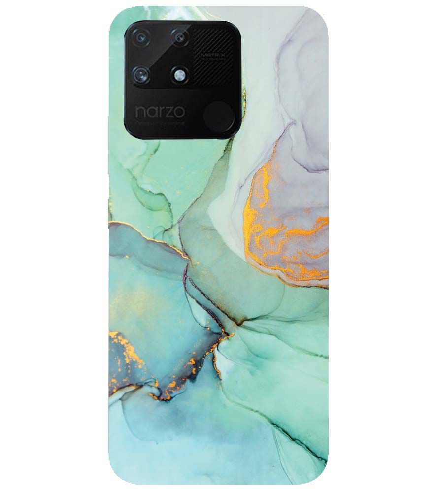 PS1320-Green Marble Premium Back Cover for Realme Narzo 50A