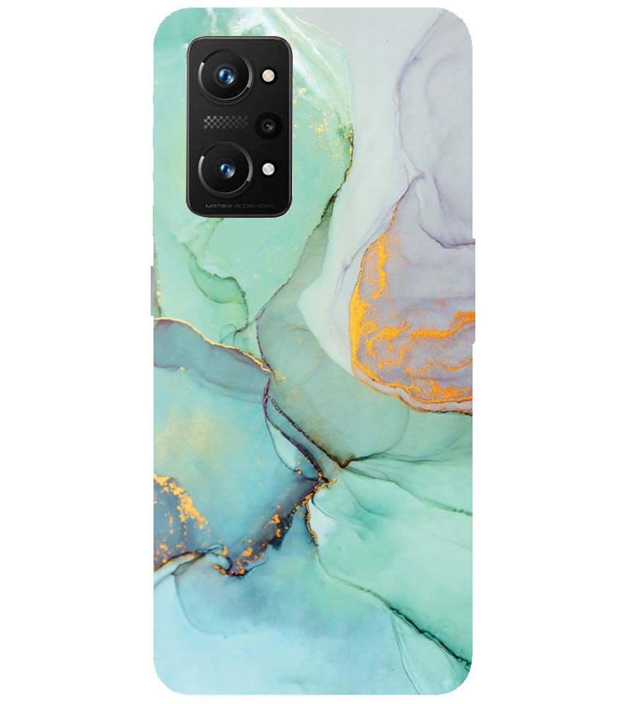 PS1320-Green Marble Premium Back Cover for Realme Q3 Pro 5G