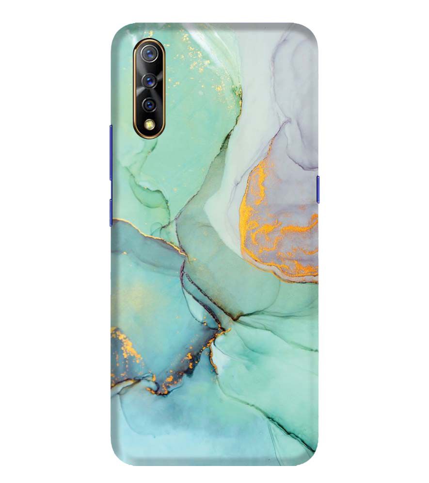 PS1320-Green Marble Premium Back Cover for Vivo S1