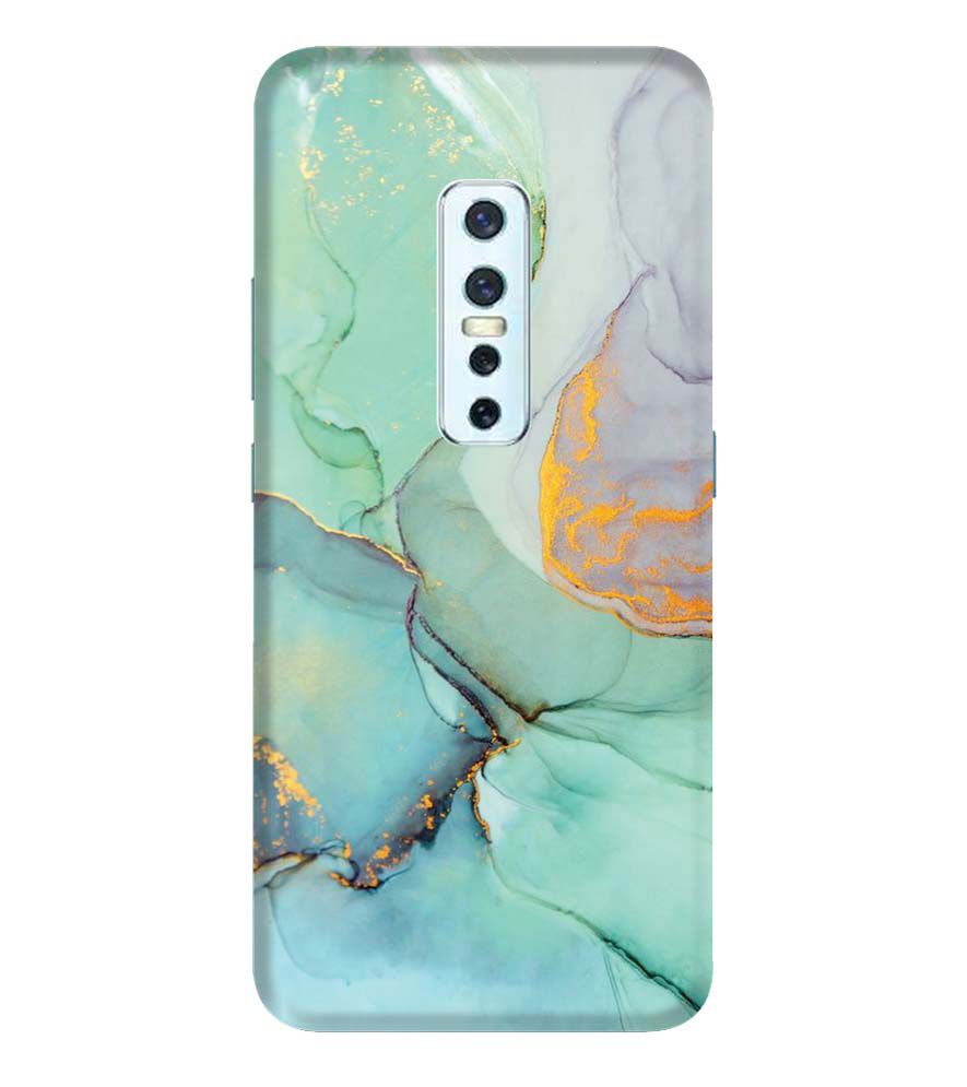 PS1320-Green Marble Premium Back Cover for Vivo V17 Pro