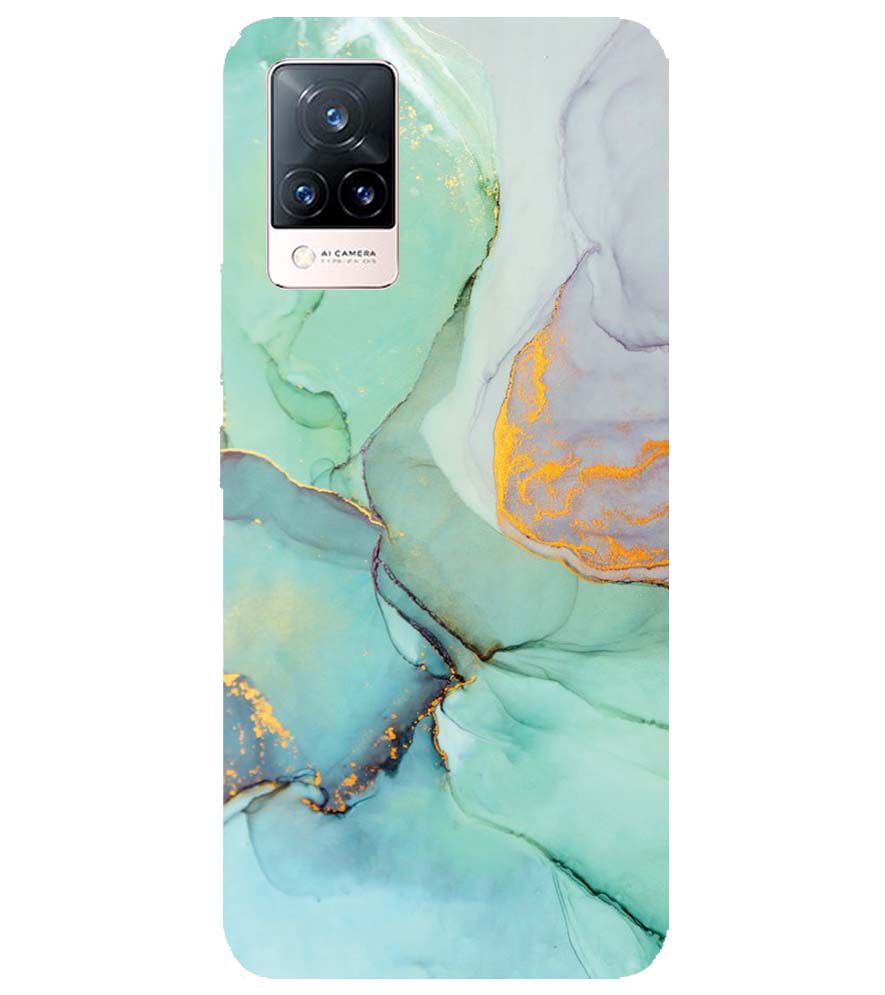 PS1320-Green Marble Premium Back Cover for Vivo V21 5G