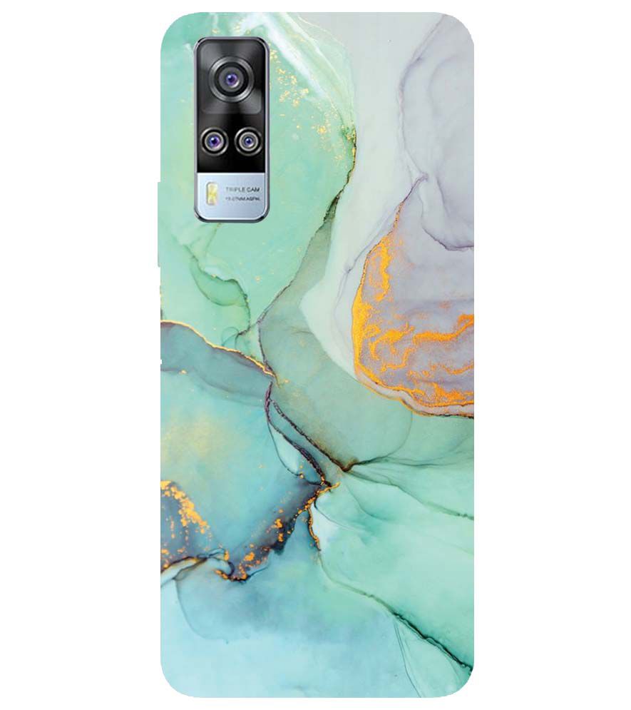 PS1320-Green Marble Premium Back Cover for vivo Y51a