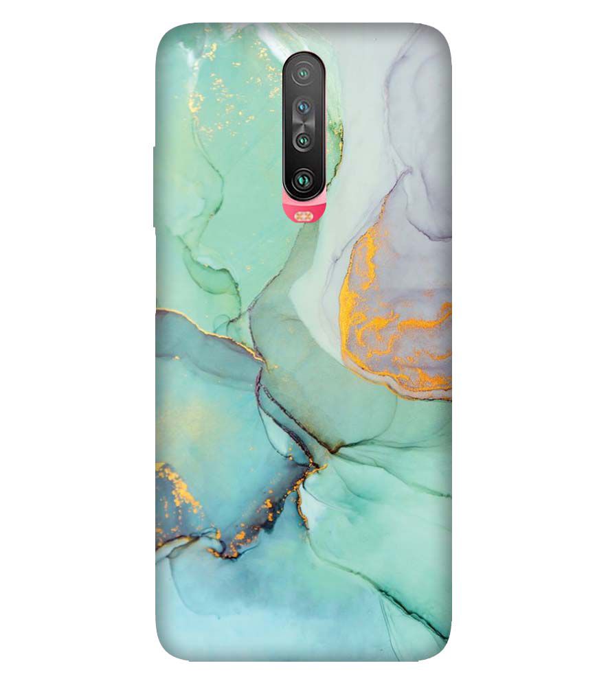 PS1320-Green Marble Premium Back Cover for Xiaomi Poco X2