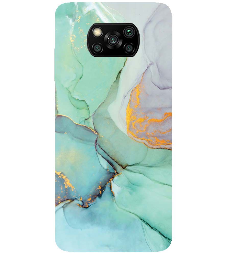 PS1320-Green Marble Premium Back Cover for Xiaomi Poco X3 Pro