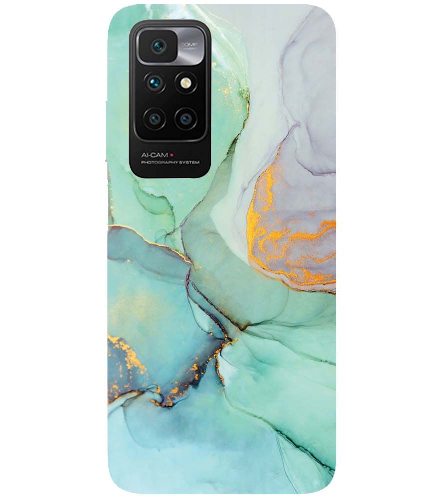 PS1320-Green Marble Premium Back Cover for Xiaomi Redmi 10 Prime