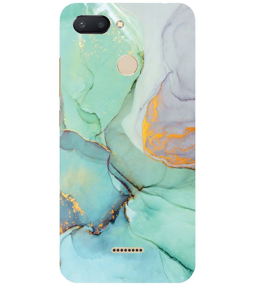 PS1320-Green Marble Premium Back Cover for Xiaomi Redmi 6