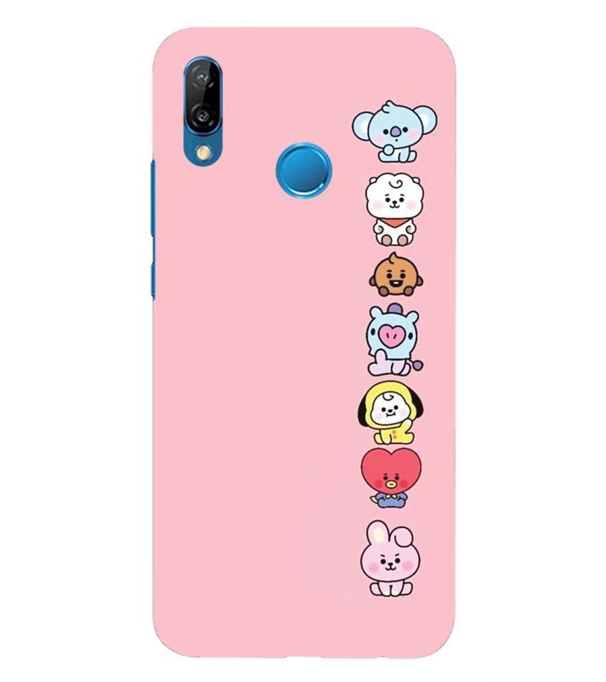 PS1321-Cute Loving Animals Girly Back Cover for Huawei P20 Lite