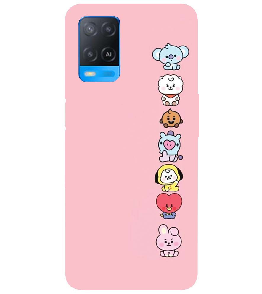 PS1321-Cute Loving Animals Girly Back Cover for Oppo A54