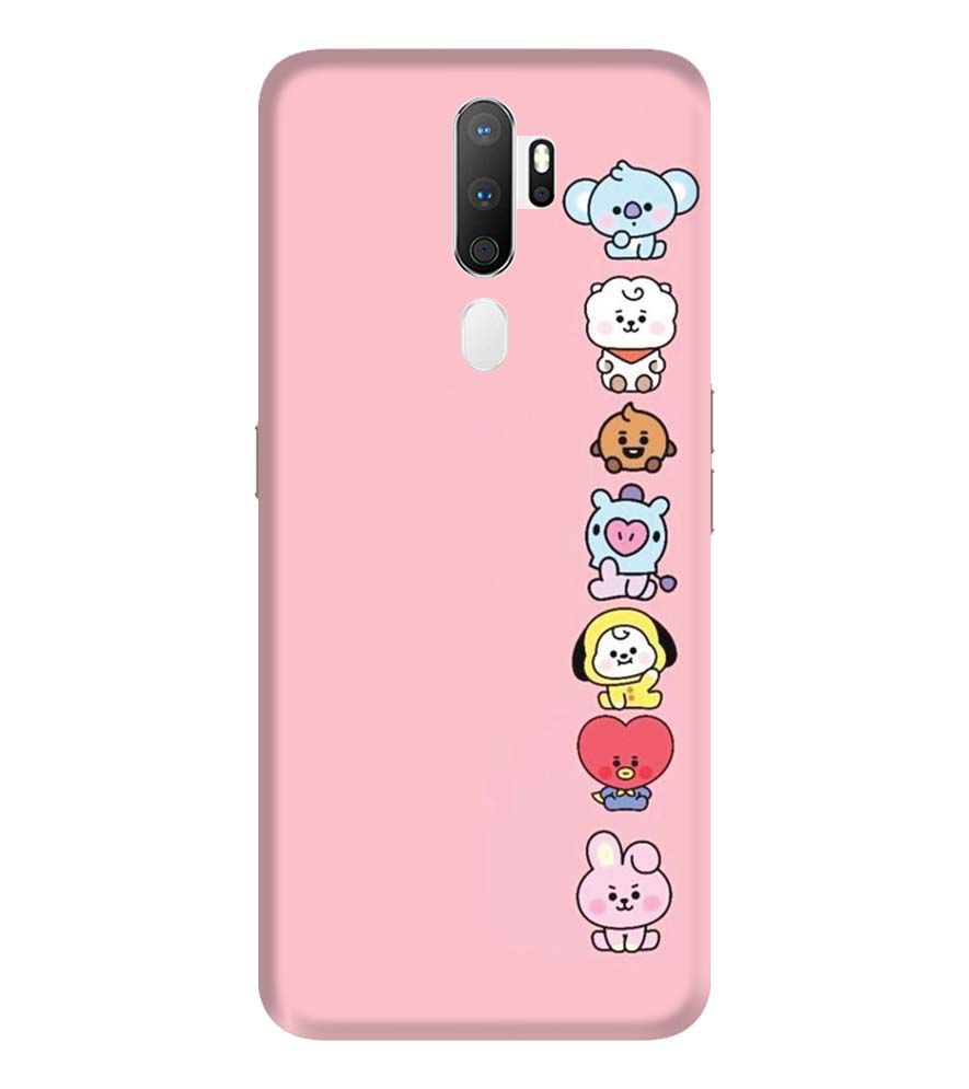 PS1321-Cute Loving Animals Girly Back Cover for Oppo A9 (2020)