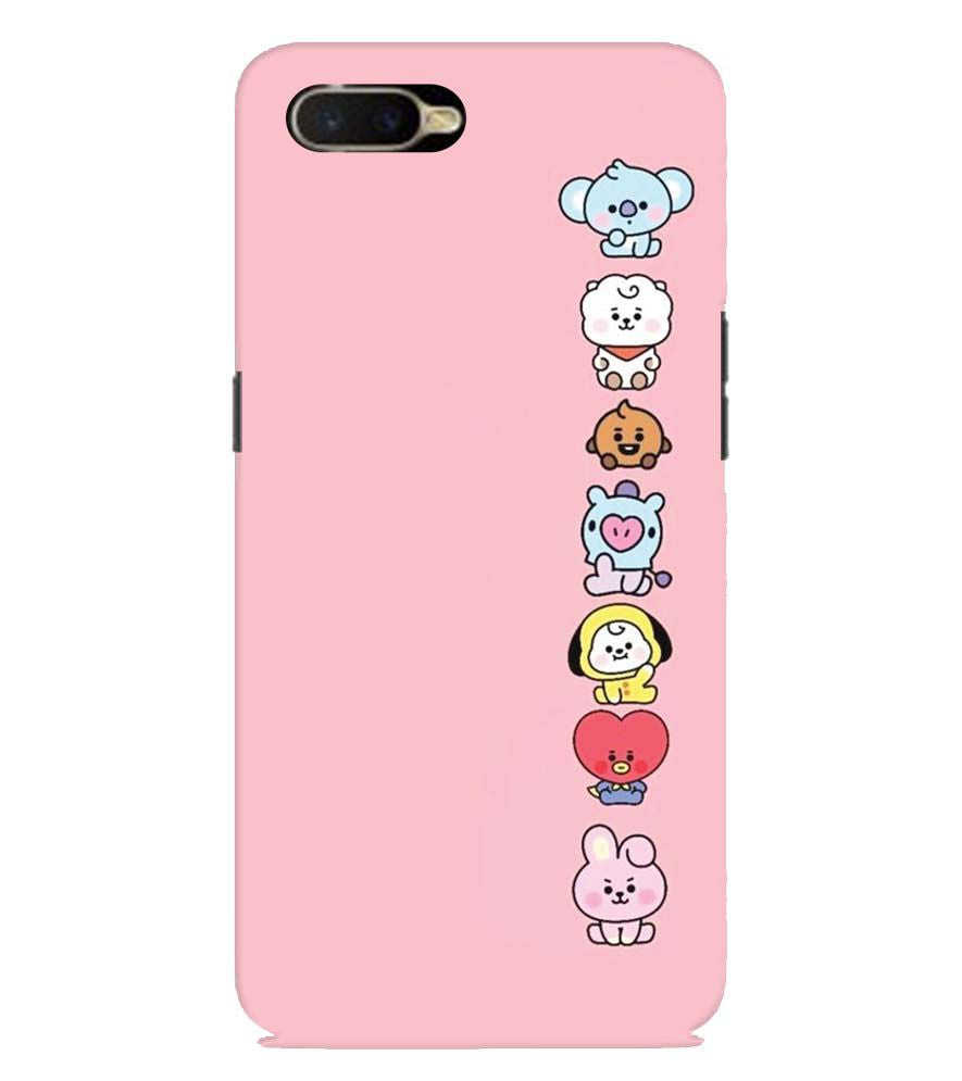 PS1321-Cute Loving Animals Girly Back Cover for Oppo K1