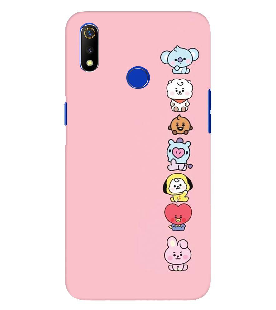 PS1321-Cute Loving Animals Girly Back Cover for Oppo Realme 3