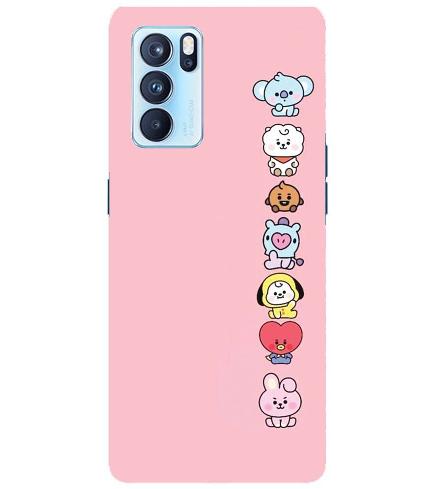 PS1321-Cute Loving Animals Girly Back Cover for Oppo Reno6 Pro 5G