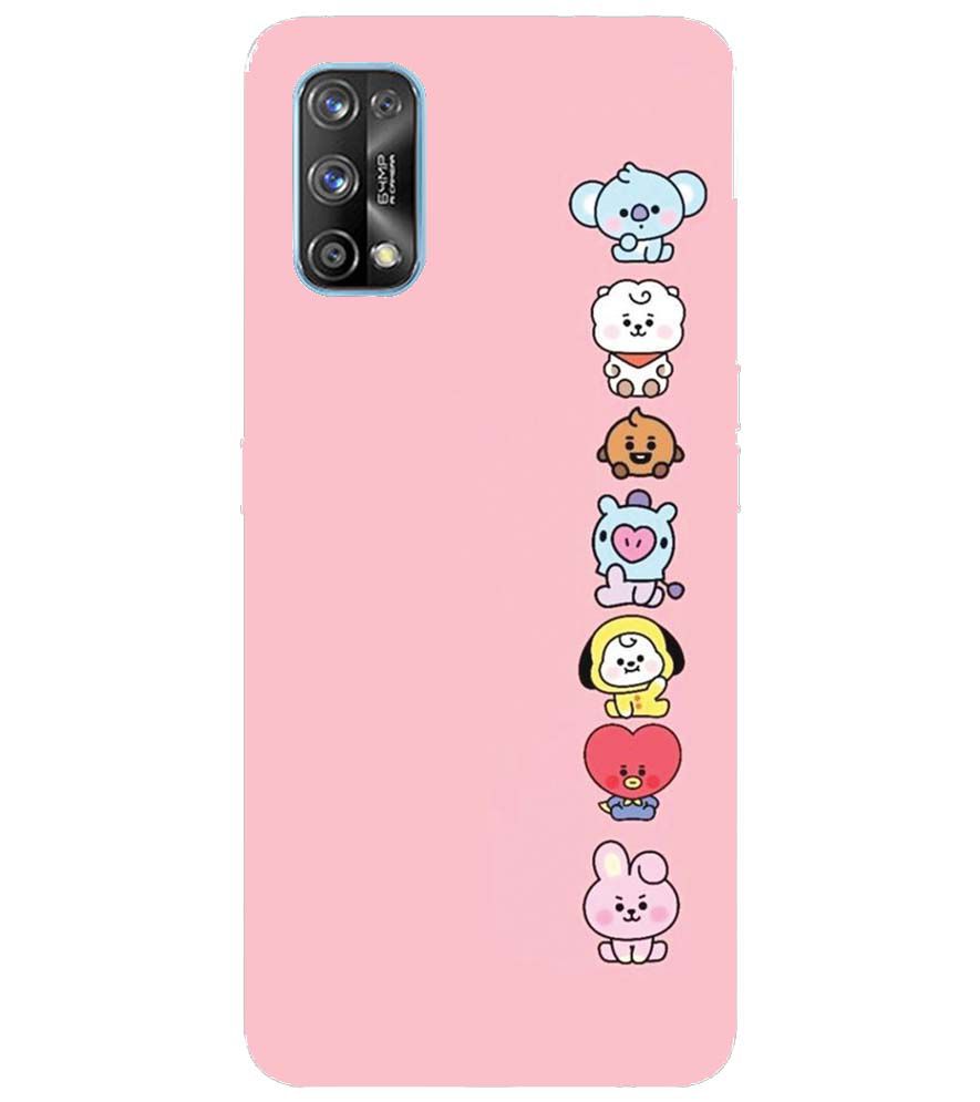 PS1321-Cute Loving Animals Girly Back Cover for Realme 7 Pro