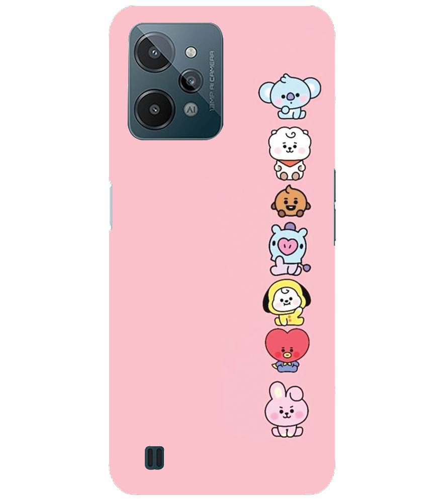 PS1321-Cute Loving Animals Girly Back Cover for Realme C31