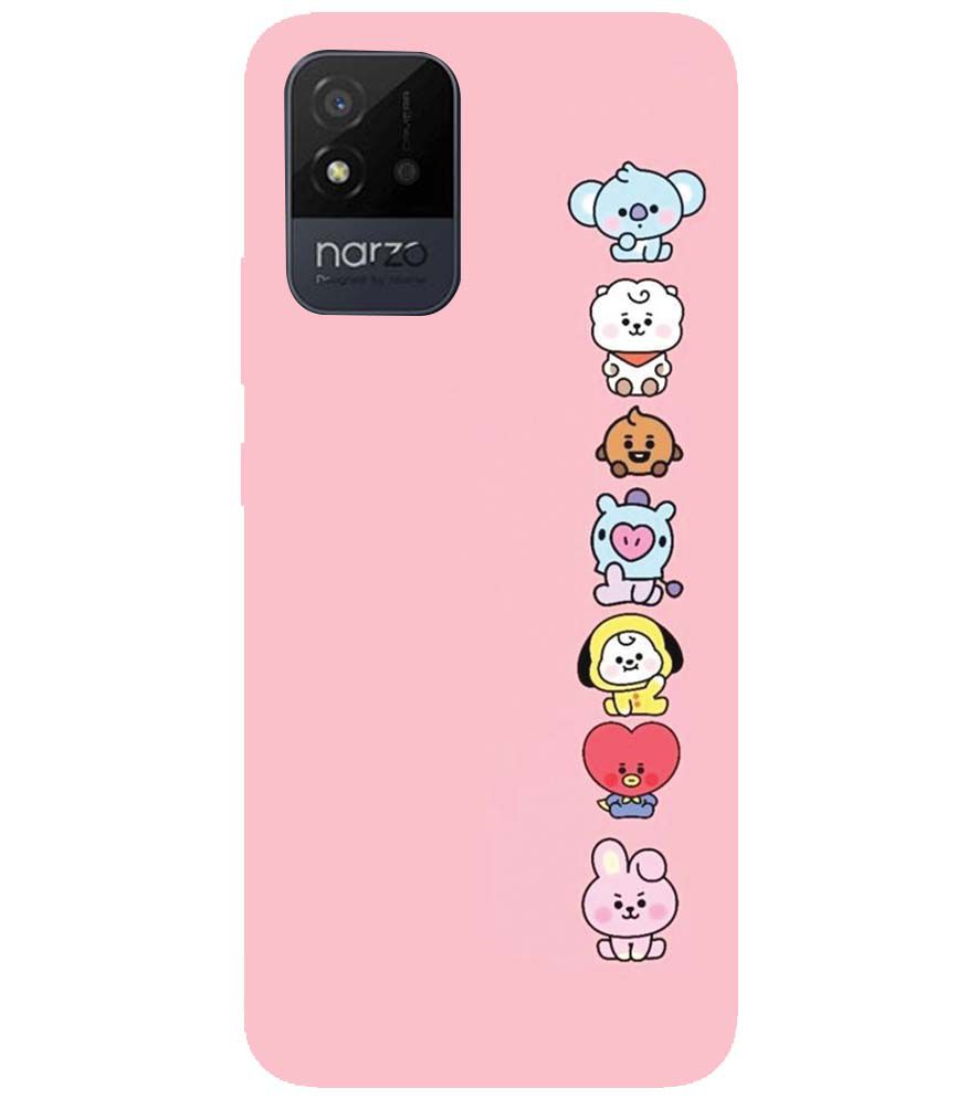 PS1321-Cute Loving Animals Girly Back Cover for Realme Narzo 50i