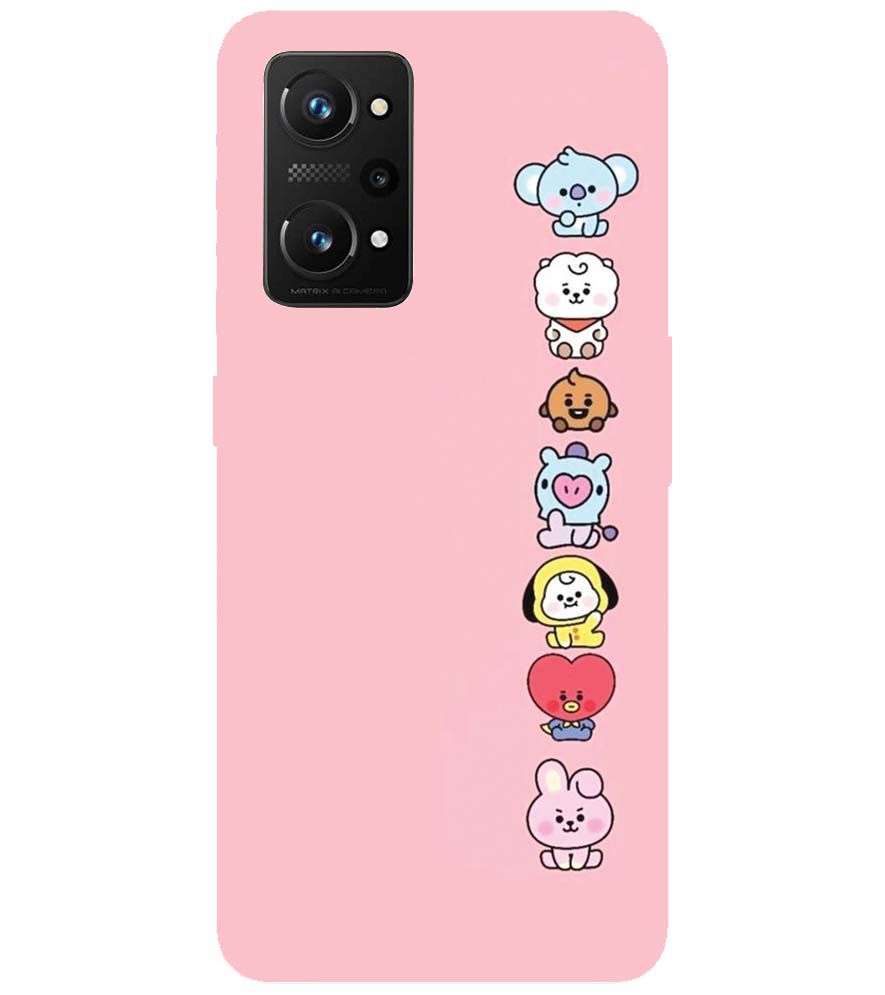 PS1321-Cute Loving Animals Girly Back Cover for Realme Q3 Pro 5G