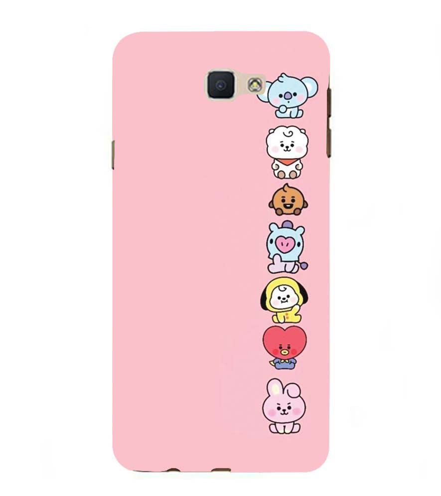 PS1321-Cute Loving Animals Girly Back Cover for Samsung Galaxy J7 Prime (2016)