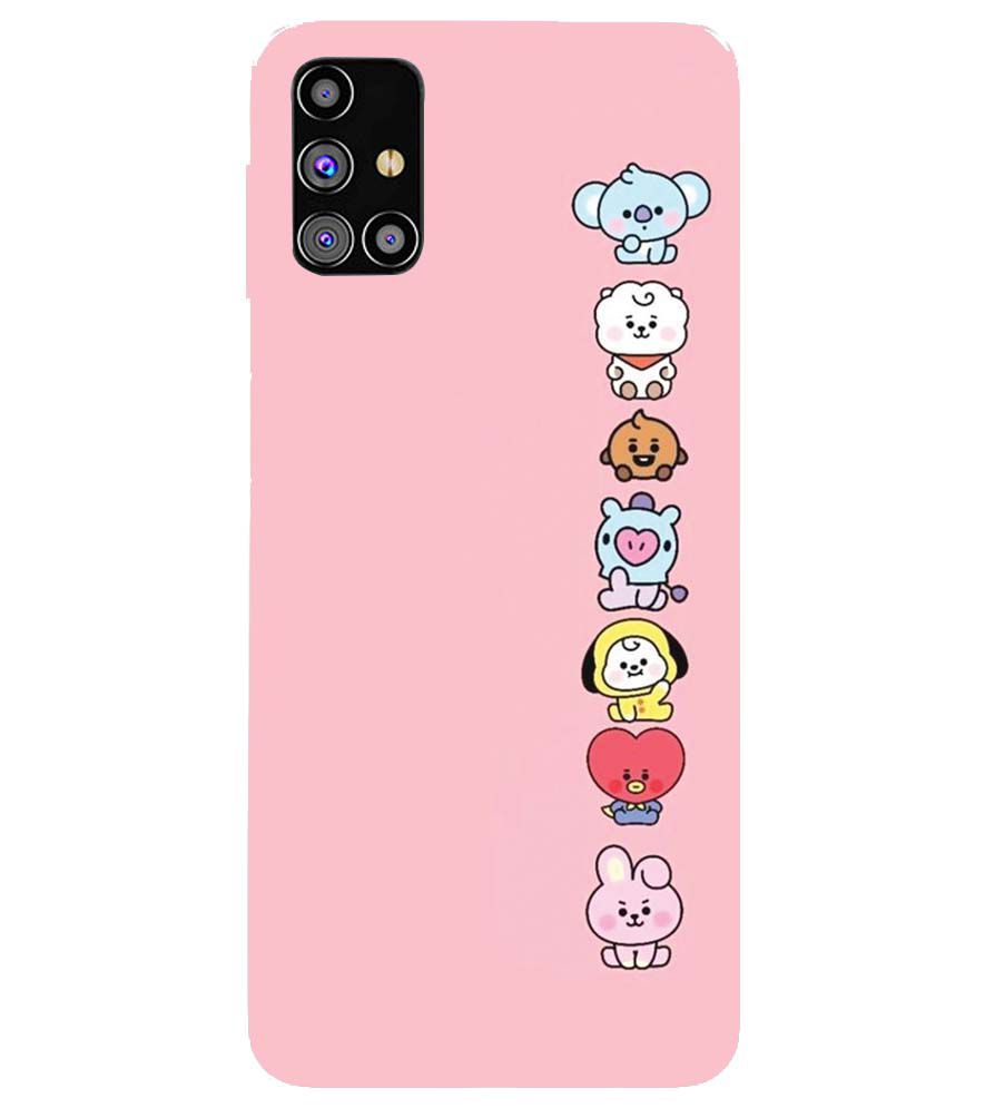 PS1321-Cute Loving Animals Girly Back Cover for Samsung Galaxy M31s