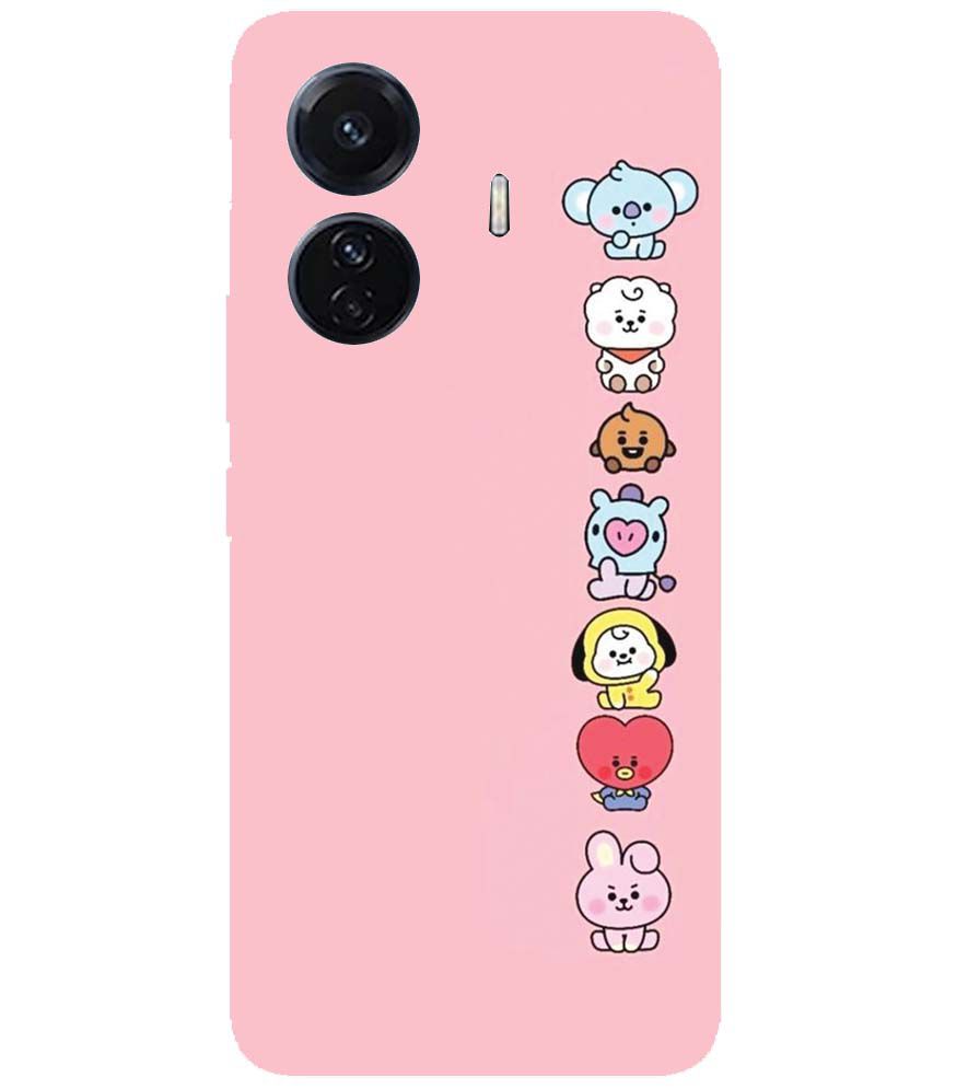 PS1321-Cute Loving Animals Girly Back Cover for vivo T1 Pro