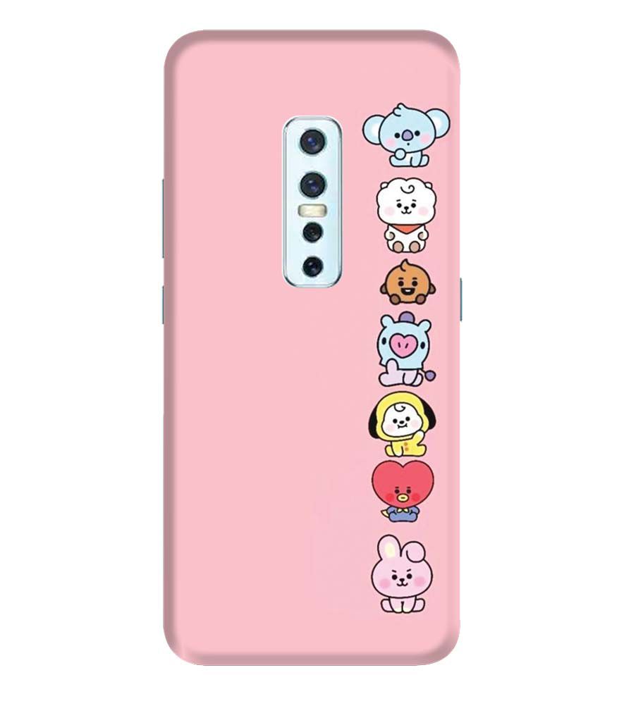 PS1321-Cute Loving Animals Girly Back Cover for Vivo V17 Pro