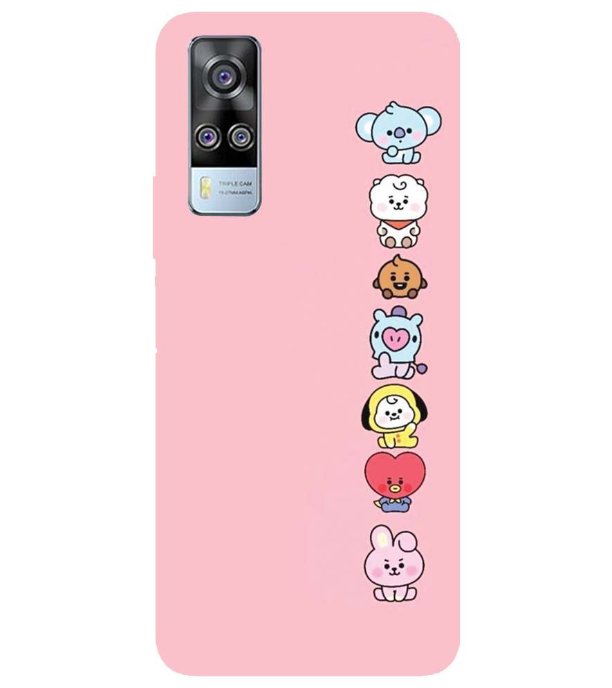 PS1321-Cute Loving Animals Girly Back Cover for vivo Y51a