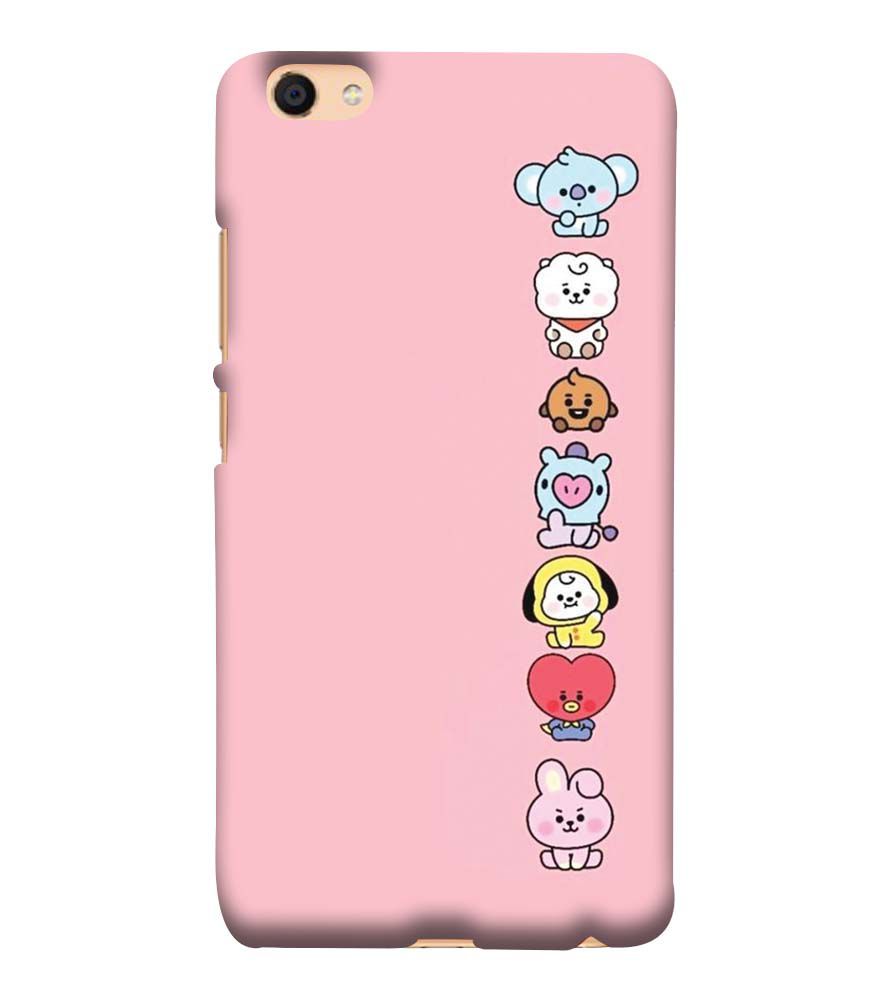 PS1321-Cute Loving Animals Girly Back Cover for Vivo Y55L