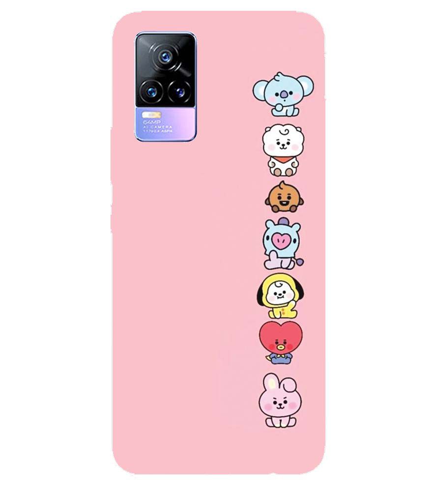 PS1321-Cute Loving Animals Girly Back Cover for vivo Y73