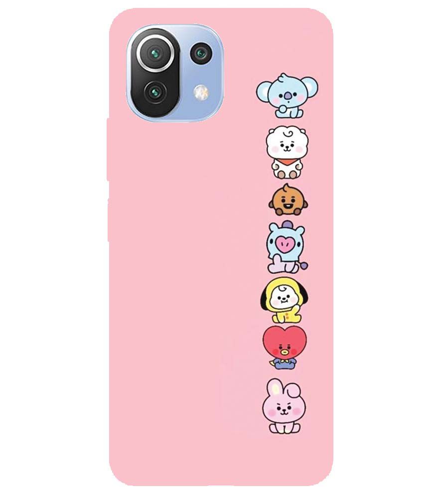 PS1321-Cute Loving Animals Girly Back Cover for Xiaomi Mi 11 Lite