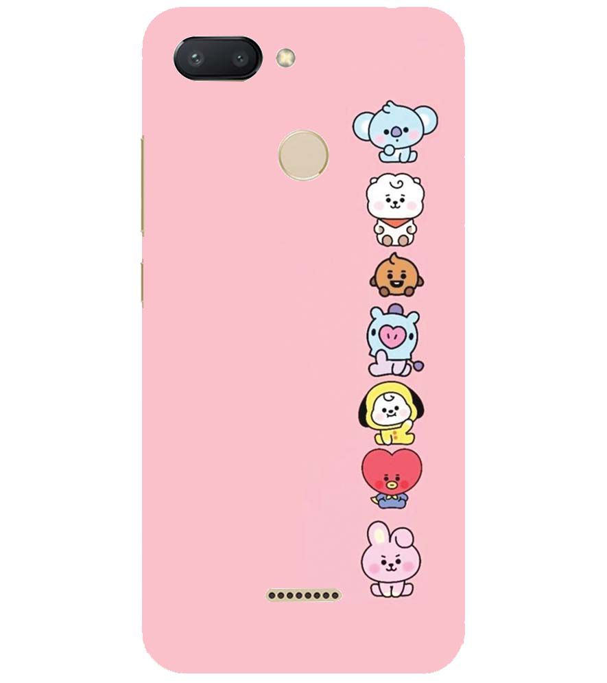 PS1321-Cute Loving Animals Girly Back Cover for Xiaomi Redmi 6