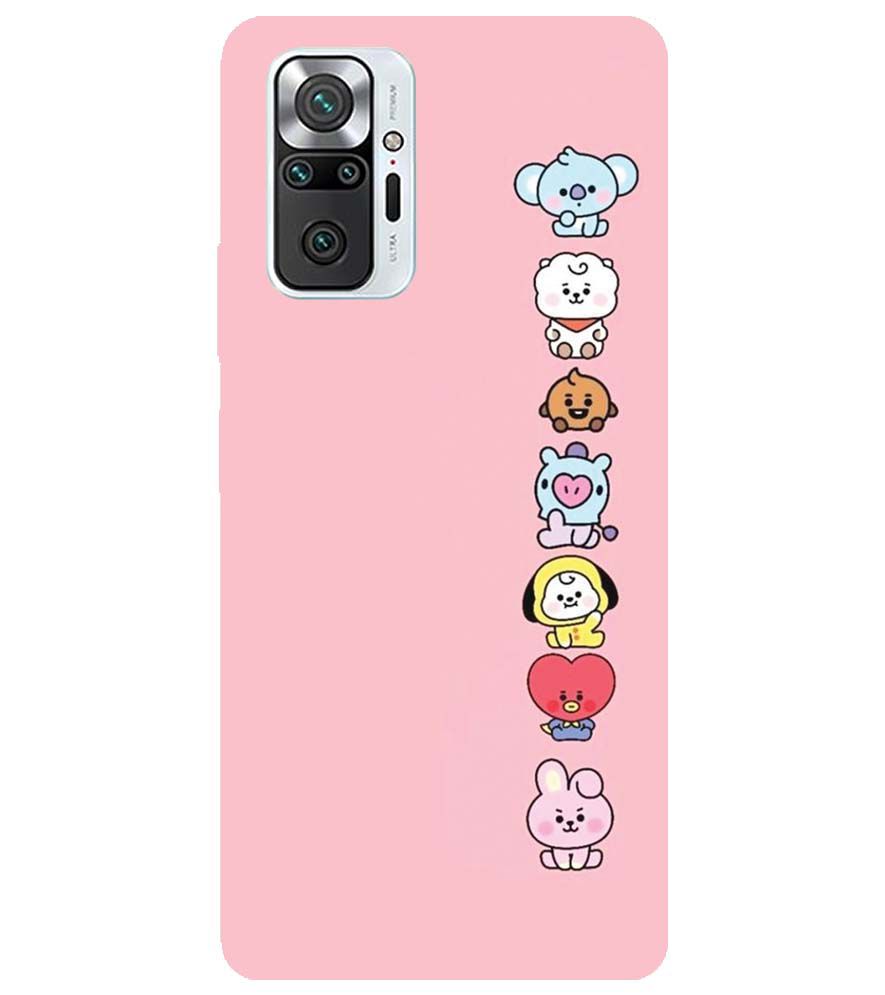 PS1321-Cute Loving Animals Girly Back Cover for Xiaomi Redmi Note 10 Pro