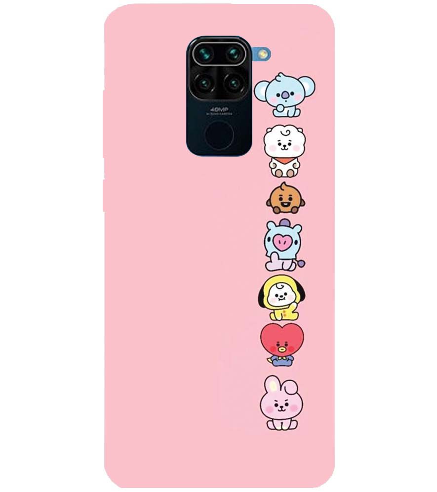 PS1321-Cute Loving Animals Girly Back Cover for Xiaomi Redmi Note 9