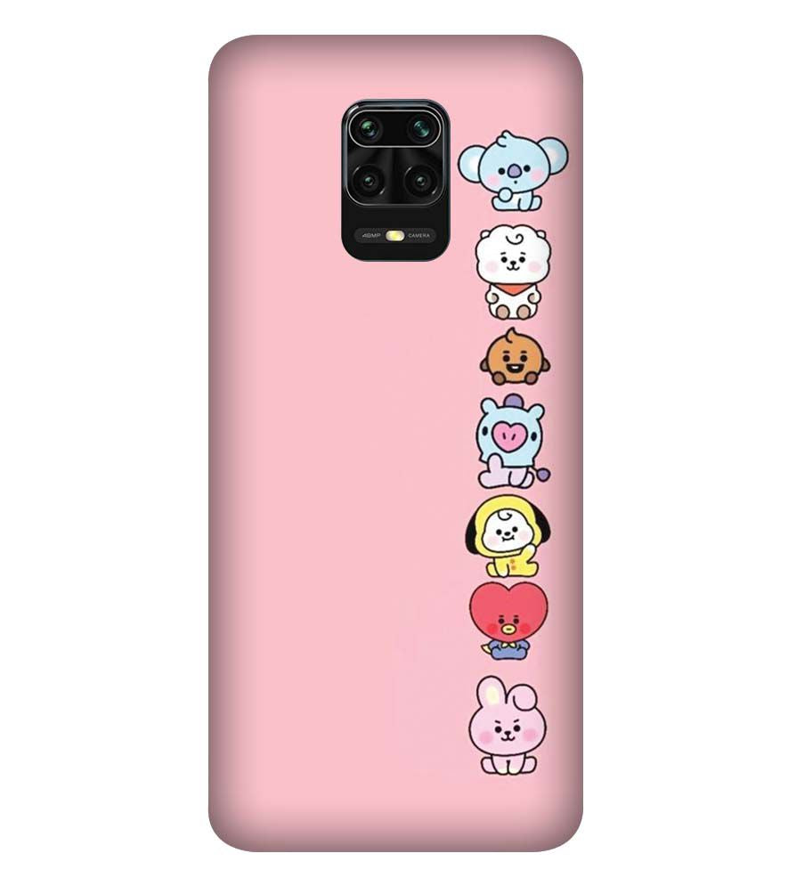 PS1321-Cute Loving Animals Girly Back Cover for Xiaomi Redmi Note 9 Pro