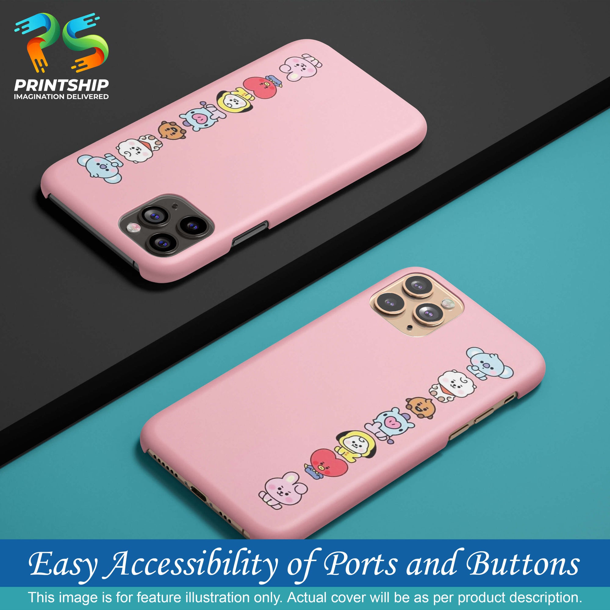 PS1321-Cute Loving Animals Girly Back Cover for Oppo Realme 3-Image5