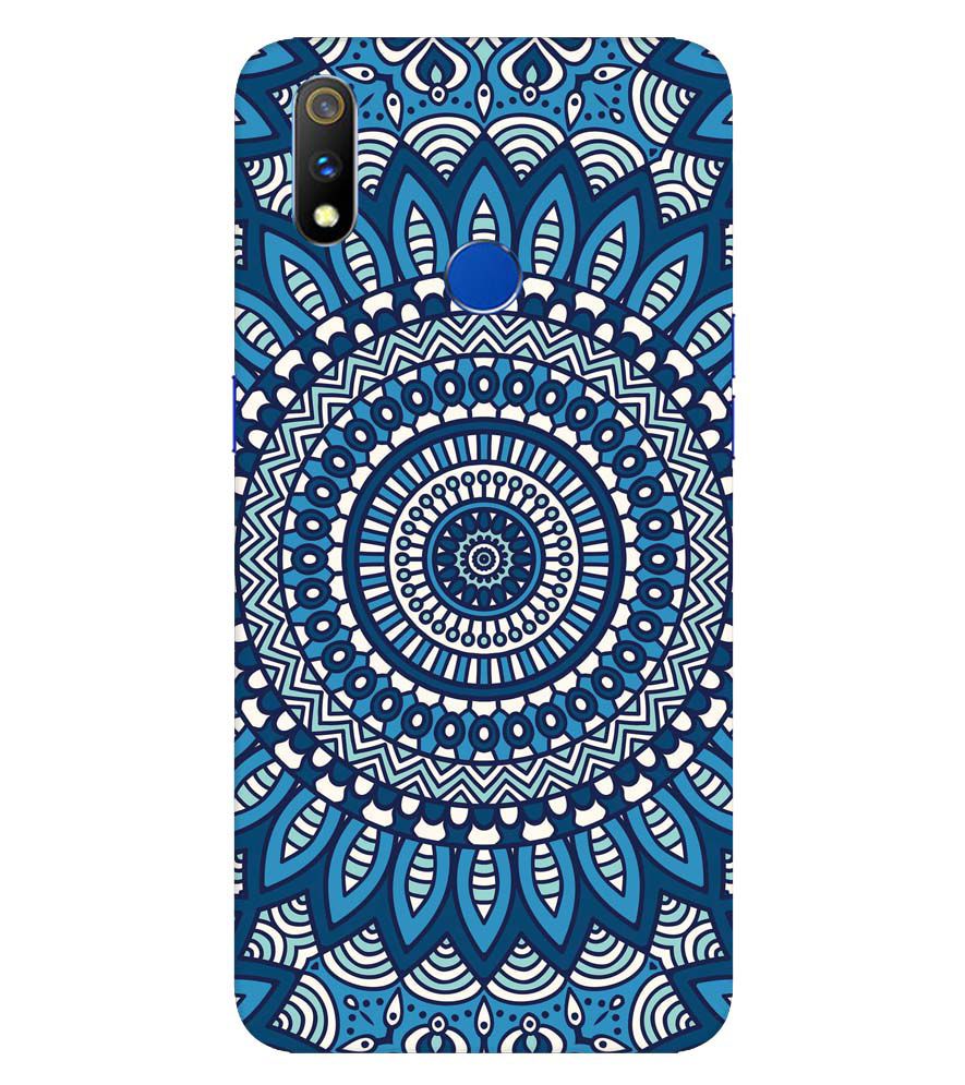 PS1327-Blue Mandala Design Back Cover for  Realme X Lite