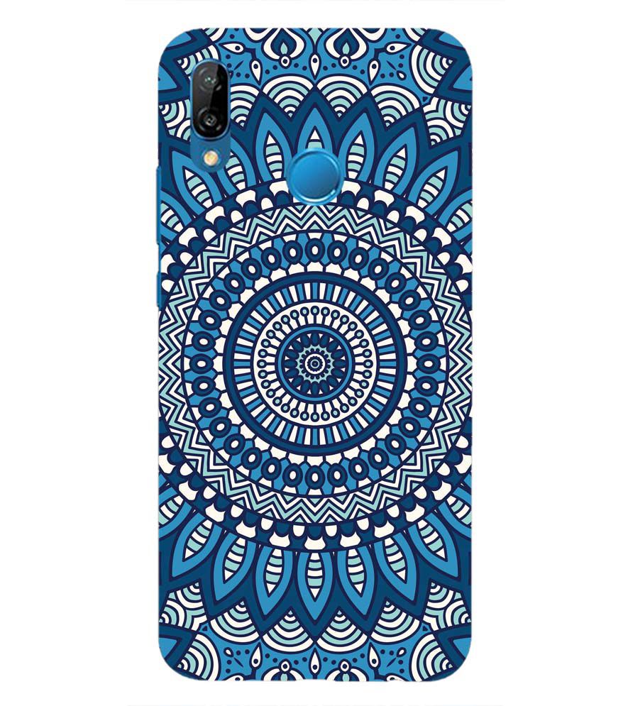 PS1327-Blue Mandala Design Back Cover for Huawei P20 Lite