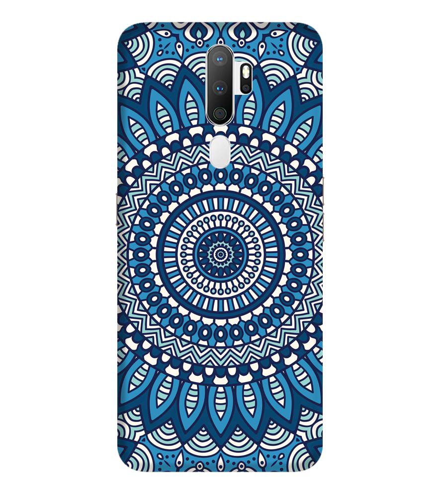 PS1327-Blue Mandala Design Back Cover for Oppo A9 (2020)