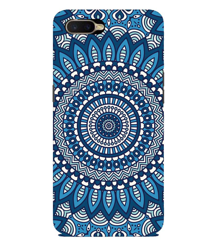 PS1327-Blue Mandala Design Back Cover for Oppo K1