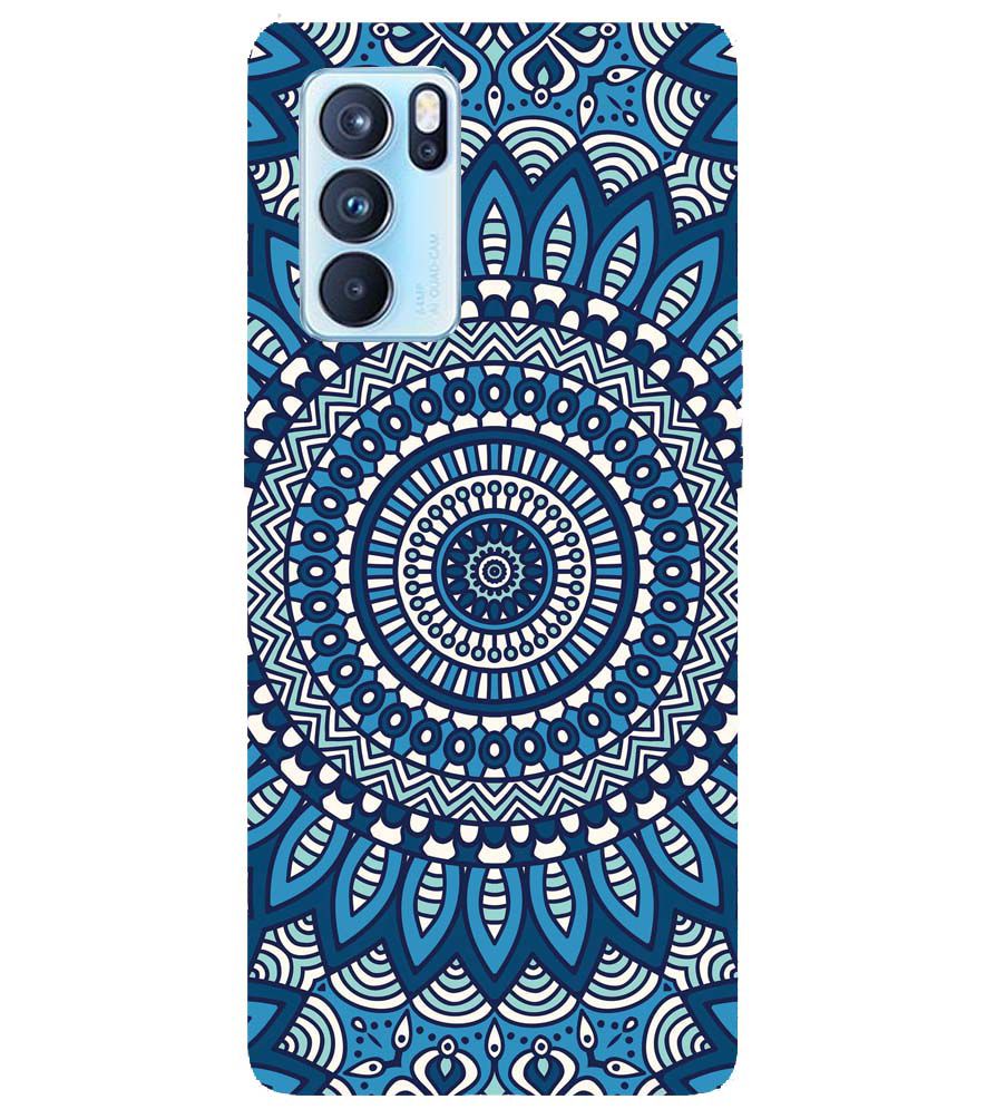 PS1327-Blue Mandala Design Back Cover for Oppo Reno6 5G