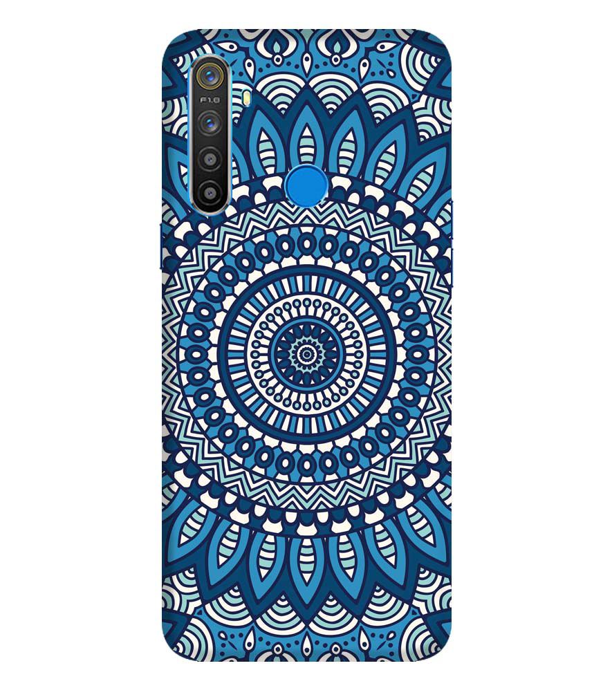 PS1327-Blue Mandala Design Back Cover for Realme 5