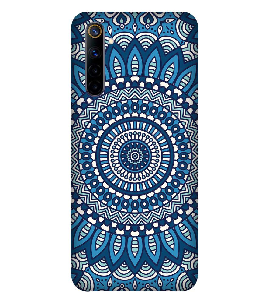 PS1327-Blue Mandala Design Back Cover for Realme 6i