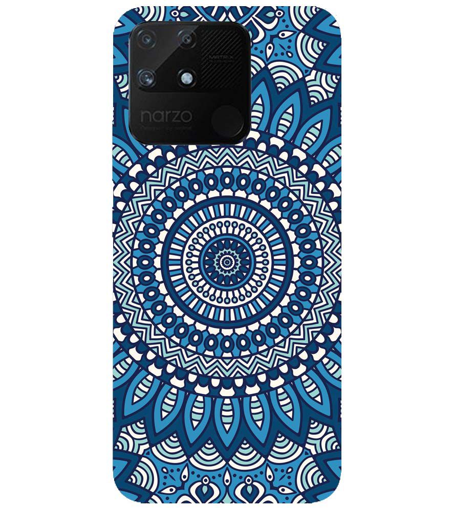 PS1327-Blue Mandala Design Back Cover for Realme Narzo 50A