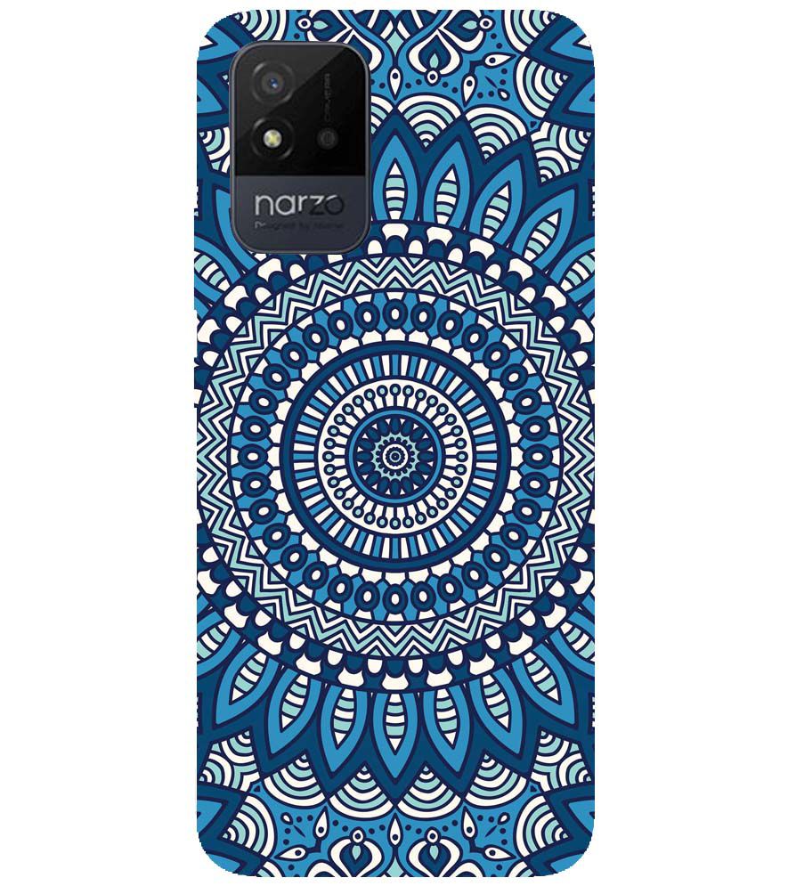 PS1327-Blue Mandala Design Back Cover for Realme Narzo 50i