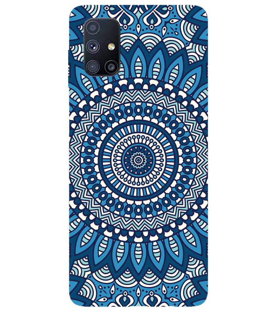 PS1327-Blue Mandala Design Back Cover for Samsung Galaxy M51